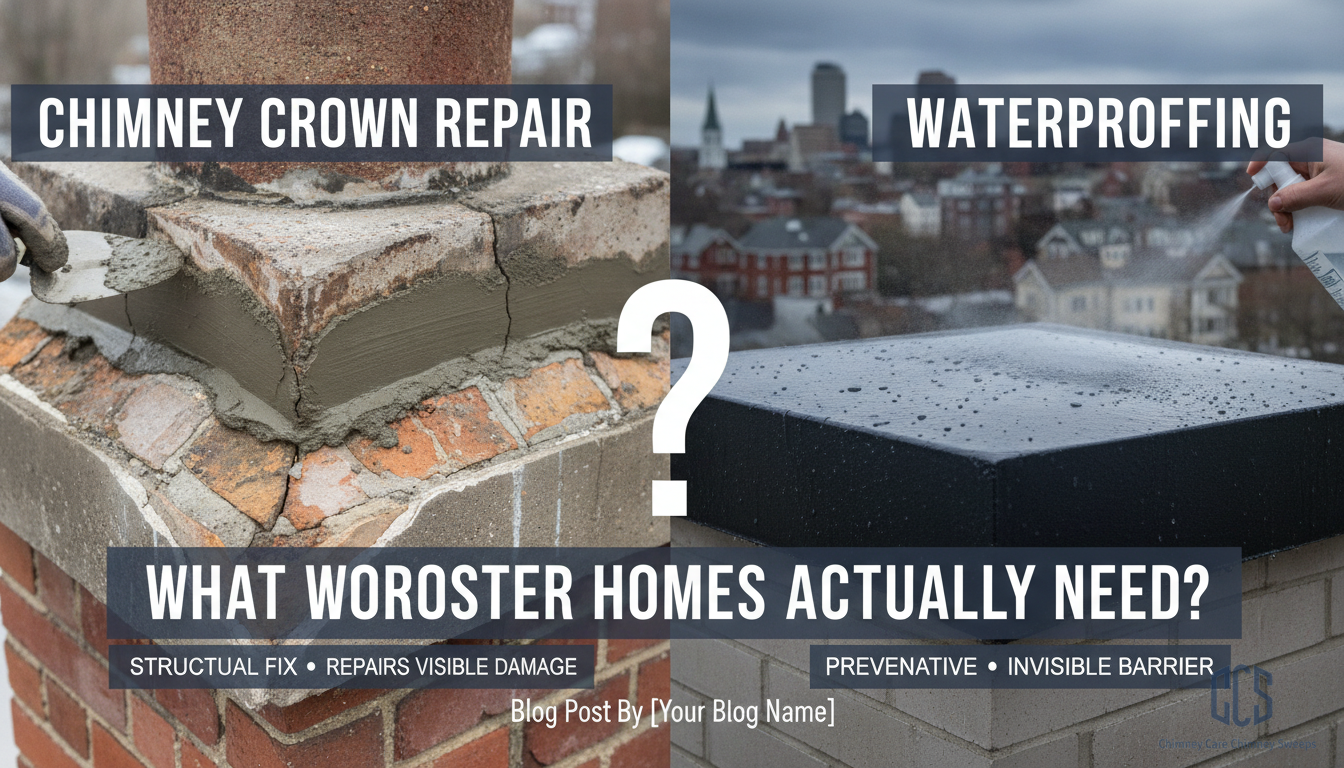 Chimney Crown Repair vs. Waterproofing: What Worcester Homes Actually Need